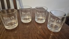 SET OF 4 ETCHED BELL'S WHISKEY