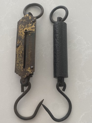Vintage brass spring balance - brass,