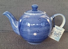 Whittards Tea Clipper Teapot Blue with Spotty Pattern 