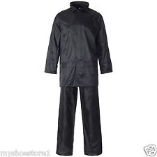 UNISEX RAIN SUIT MENS WOMEN WATERPROOF WORK WEAR PVC COAT TROUSER JACKET OVERALL