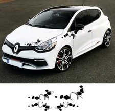 For RENAULT CLIO MEGANE BONNET DOOR RACING STICKERS VINYL DECALS 4Pcs