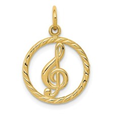 14K Yellow Gold Treble Clef