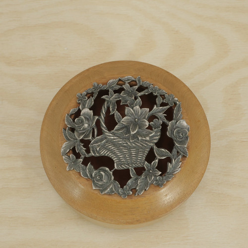 Vintage turned wooden pot - vintage,
