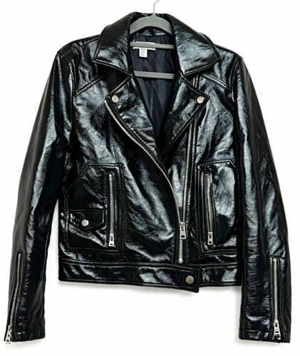 Topshop black faux - topshop, leather
