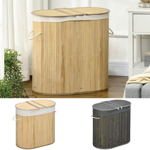 Bamboo laundry basket with - bamboo,