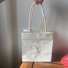 Swarovski Swan Empty Shopping Paper Gift Bags Off White Ivory 17.5x18x11cm