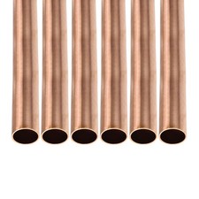 6 Pack 19mm x 1mm x 100mm Copper Tube for Machinery Equipment Round Metal Tubing