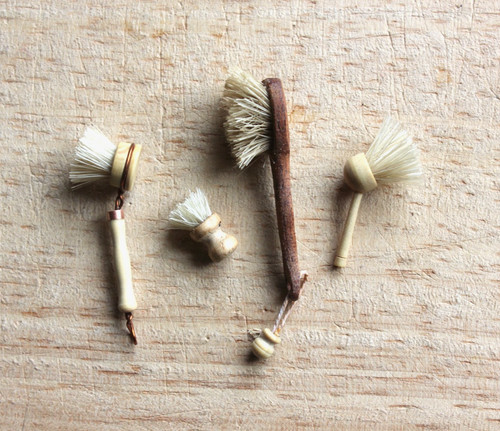 Dolls house miniature - miniature, brush