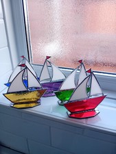 YACHT stained glass suncatcher
