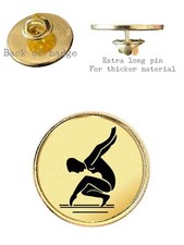 Female Gymnast (B) 26mm Metal Lapel Domed Pin Badge
