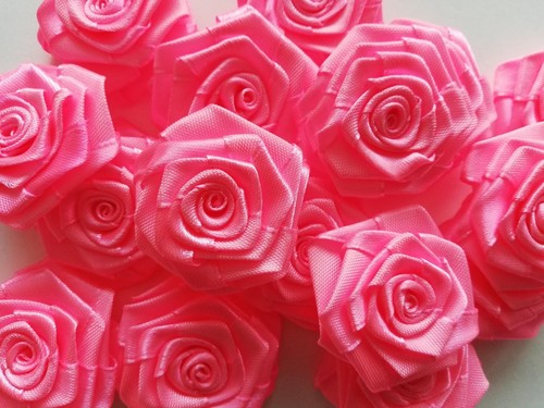 10x ribbon roses buds - ribbon,