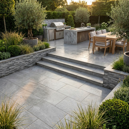 Quartz grey porcelain paving - porcelain,