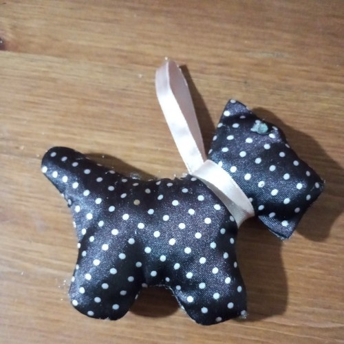 4inch long silky black polka - long,