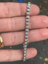 9ct White Gold Heavy Diamond 1ct Diamond Bracelet 12.1 Grams￼