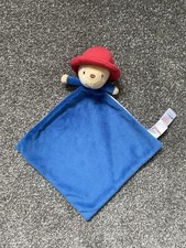Tesco Blue White Paddington Bear Teddy Soother Comforter Blanket Toy