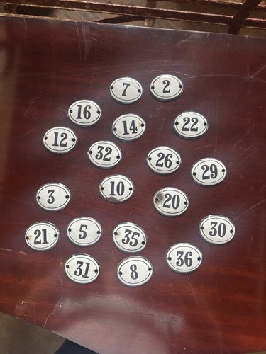 Original enamel church numbers - enamel,