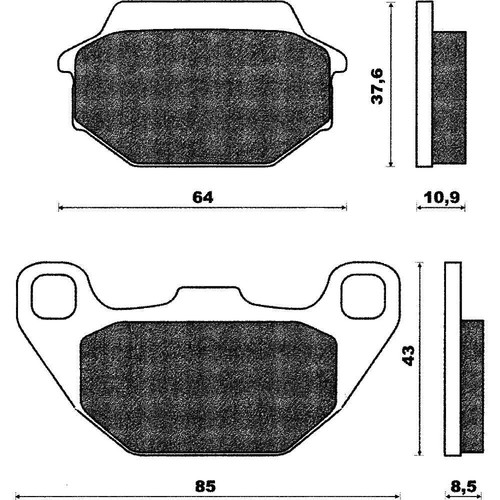 Pair pads kymco agility - pair,