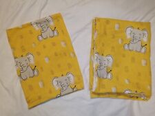 George's Kids Cot Duvet Set Elephants And Lions Yellow Excellent Condition 