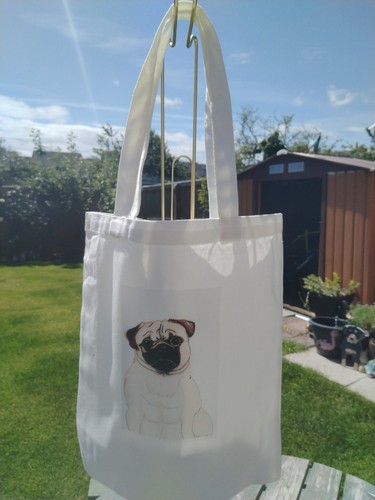 Cute pug cotton tote bag - cute,