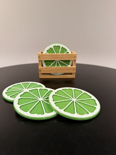 Lime drink coasters - lime, coasters-