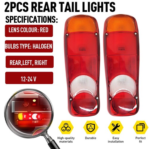 Pair 12v 24v halogen rear - 24v,