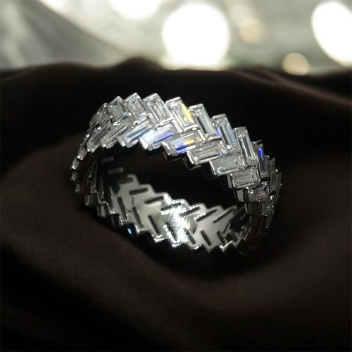 Moissanite baguette band - band, ring