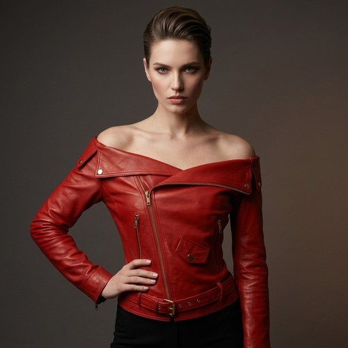 Women red genuine leather - women's,