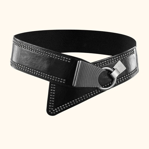 Leather wide waist belt - wide,
