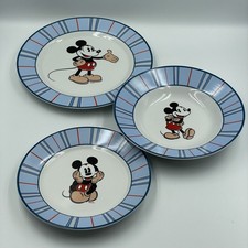Disney Mickey Mouse • 2 x Plates & Dish Set • Ceramic • Stor Madrid Spain • Rare