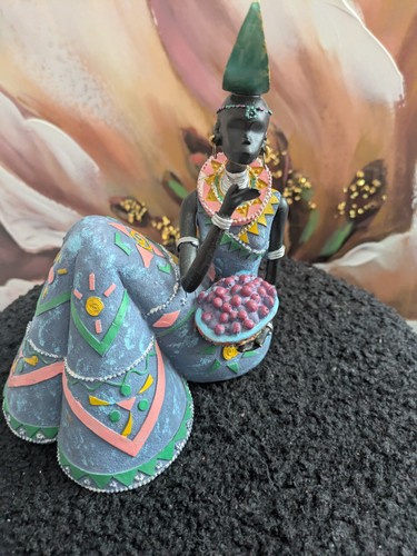 African lady figurine - african,