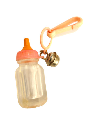 Vintage 1980s bell charm pink - bell,