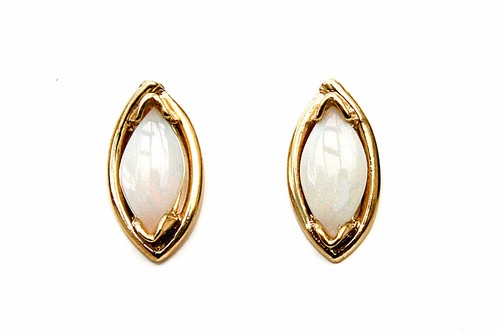 9ct gold opal studs marquise - 9ct,