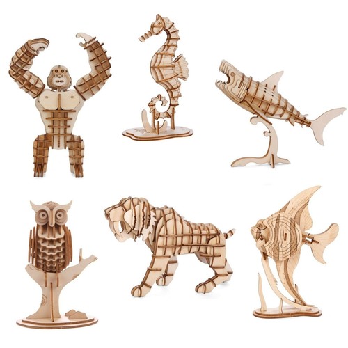 Wild animals wooden puzzles - animals,