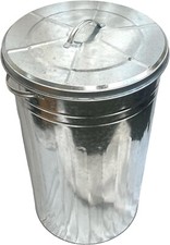 110 Liter Extra Large Metal Galvanised Bin Waste Rubbish Garden Dustbin Storage