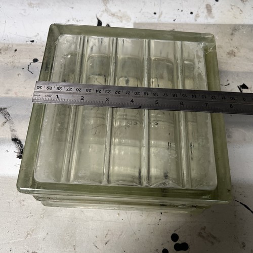 Vintage glass brick 195mm - glass,