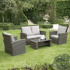 Rattan Garden Furniture Set 4 Piece Patio Table Chairs Sofa Outdoor Conservatory