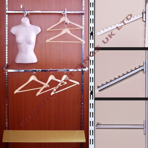 Garment rail twin slot upright - rail,