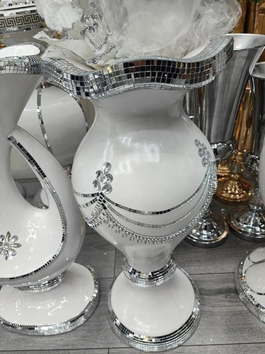 White silver floor - floor, vase