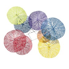 Modern Hanging Mobile Art Kirigami Plastic Colorful Kinetic Sculpture 24 x 8 in