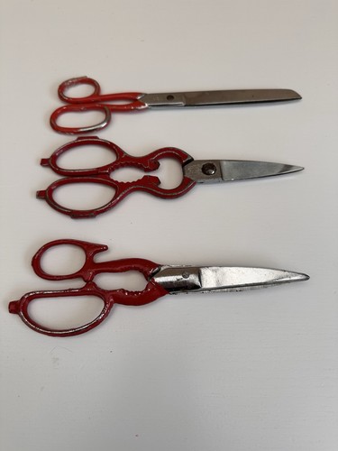 Vintage red kitchen - vintage, scissors