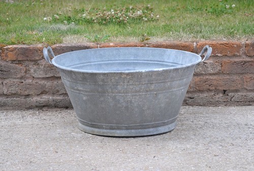 Old galvanised washing bowl - washing,