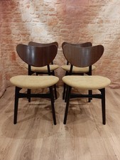 4 x Vintage 60's G Plan Butterfly Dining Chairs. New Foam and Ochre Upholstery.