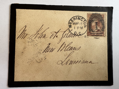Postal cover mourning with - postal,