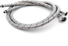 2x M10 x 1/2 BSP Flexible Tap Connectors Flexi Hose Pipes Tails Stainless Steel