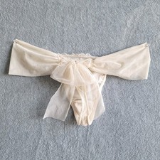 Rare Y2K Victorias Secret Bride Thong Size Medium Vintage Ivory Veil Bow Vtg
