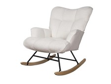 Alvio Teddy Rocking White Chair 