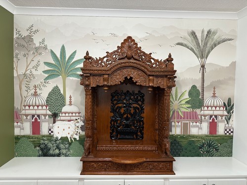 Wooden temple for home - wooden,