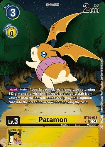 Bt18 033 patamon rare alt - patamon,