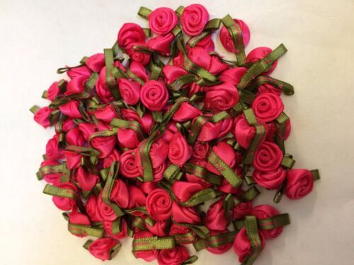 Small mini satin ribbon rose - small,