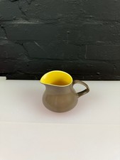 Poole Twintone Sweetcorn Yellow Brazil Brown Milk / Cream Jug 10.5 cm High